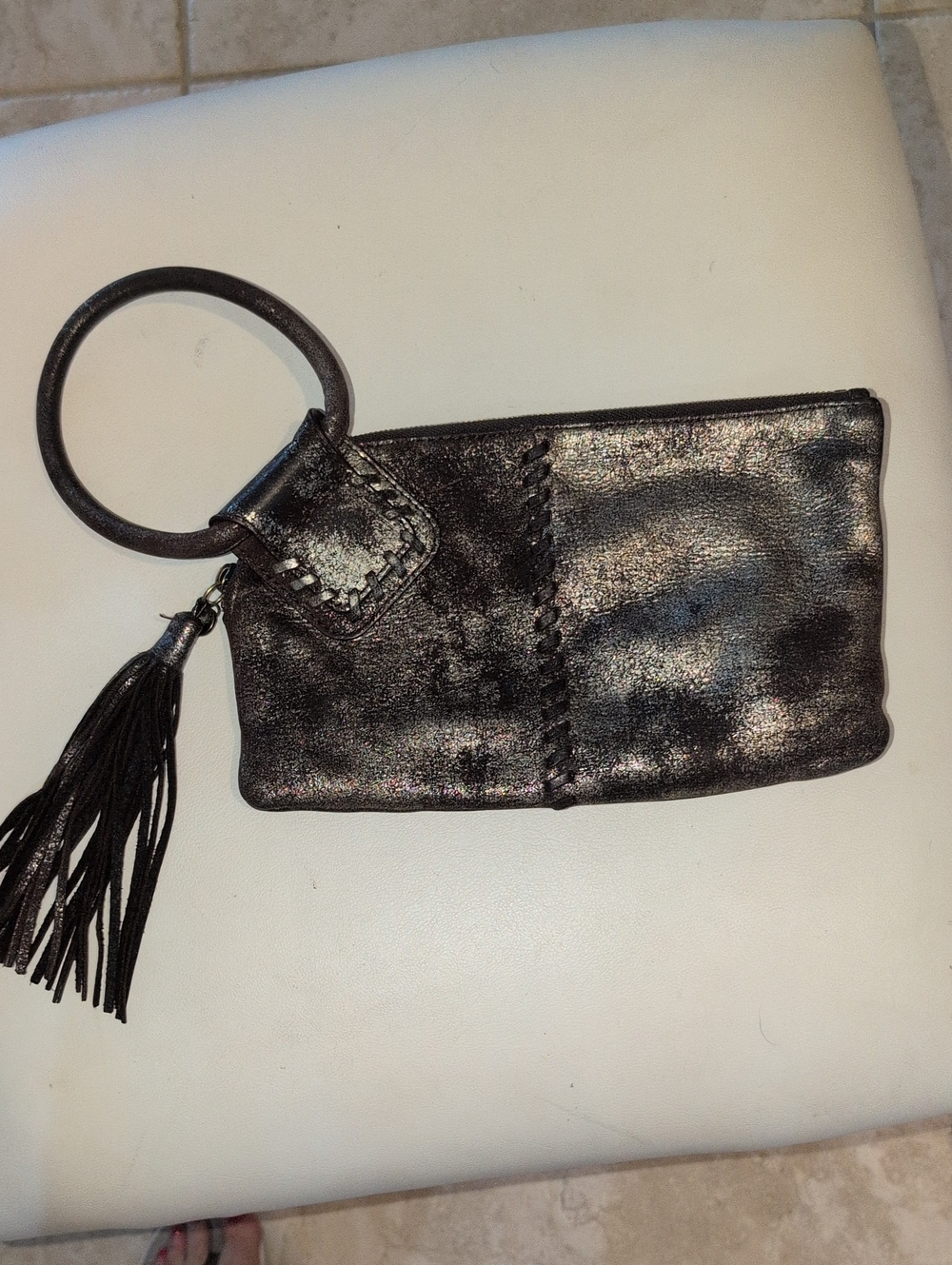 HOBO "Sable" Wristlet/ Clutch Metallic Leather